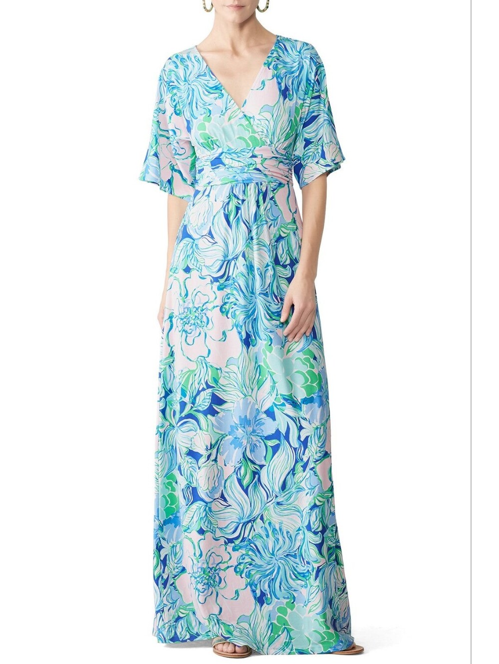 NWT Lilly Pulitzer Parigi Maxi in Party Thyme Floral Stretch Jersey Dress XS